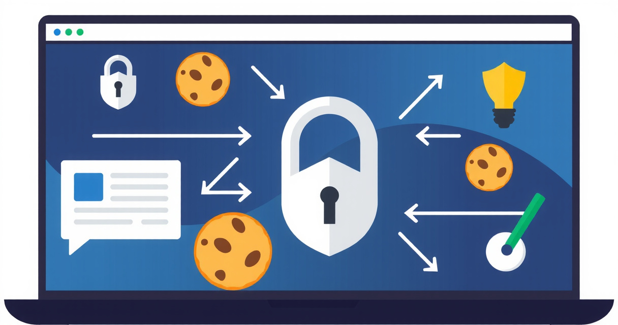 Digital privacy and cookie policy illustration
