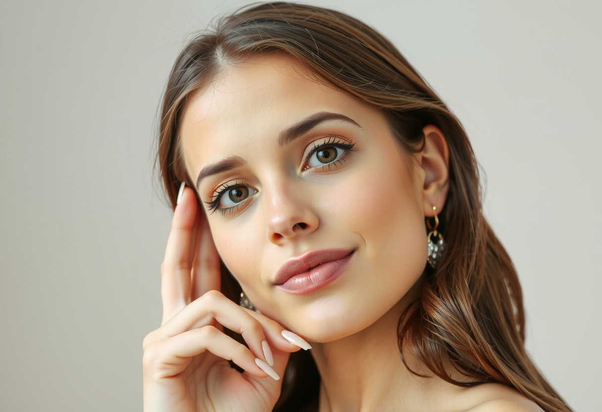 Radiant female with glowing skin